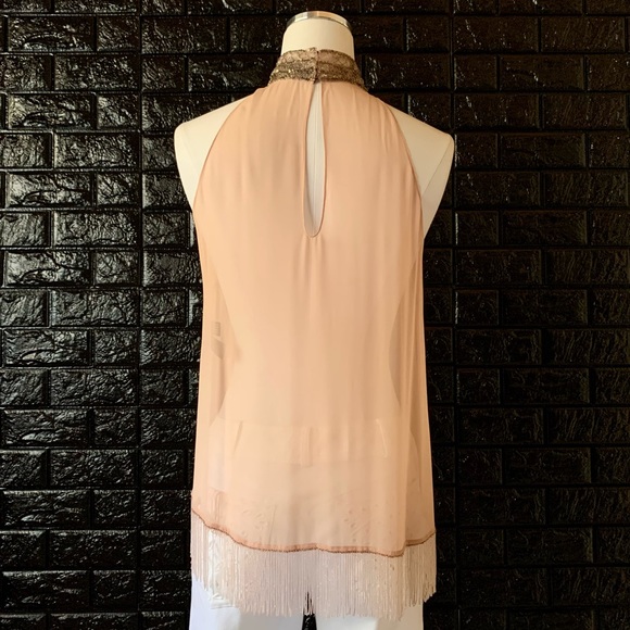 Ralph Lauren Light Pink Sheer Beaded Tunic Blouse - Picture 7 of 9